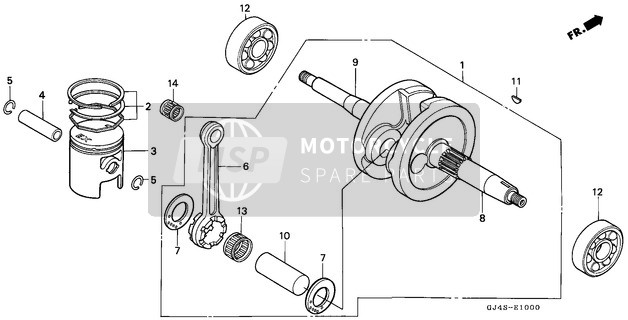 Honda SH75D 1995 Cigüeñal/Pistón para un 1995 Honda SH75D